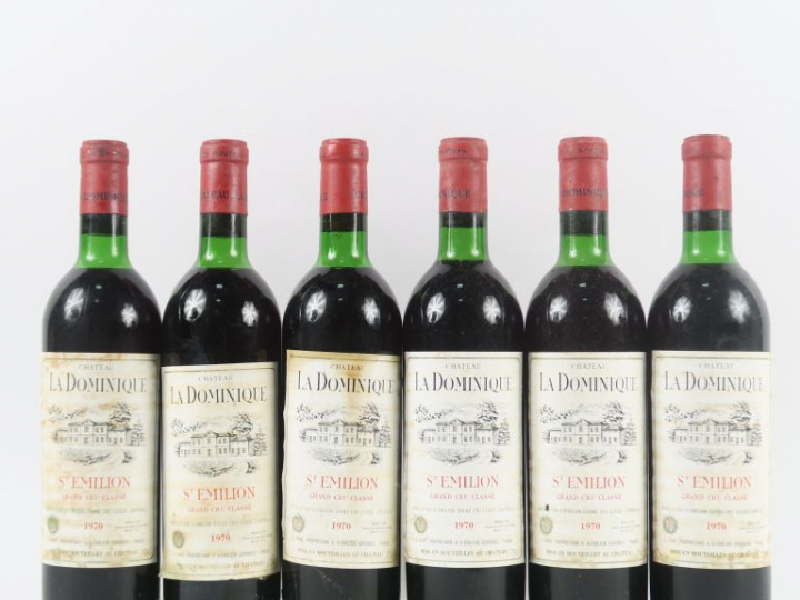 6 BOUTEILLES CHÂTEAU LA DOMINIQUE GCC ST EMILION - 1970 - LB