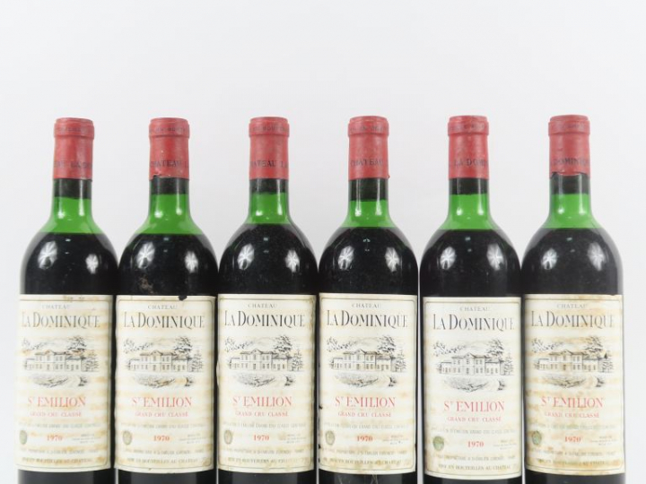 6 BOUTEILLES CHÂTEAU LA DOMINIQUE GCC ST EMILION - 1970 - 1 LB/2 HEP/3