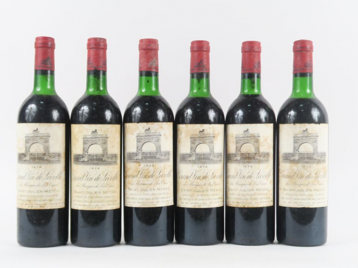 6 BOUTEILLES CHÂTEAU LEOVILLE LAS CASES GCC ST JULIEN - 1974 - 1 BG/5 