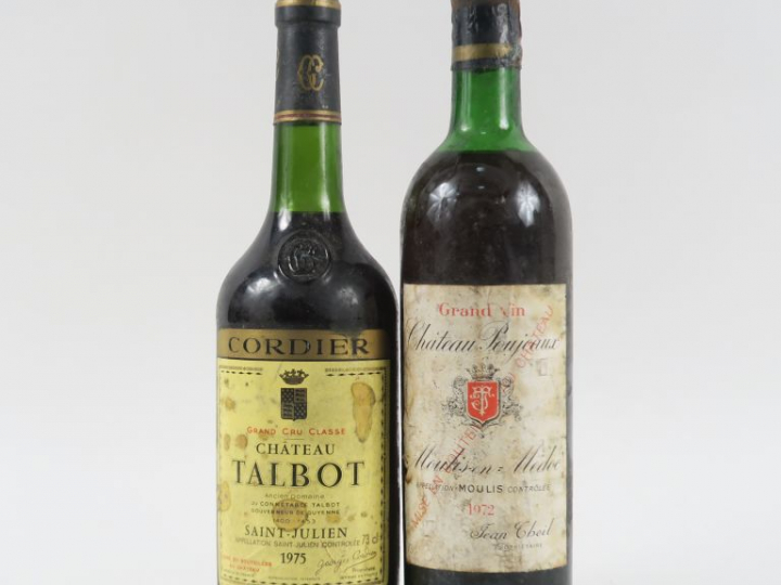 2 BOUTEILLES : 1 CHÂTEAU TALBOT GCC ST JULIEN ELT - 1 CHÂTEAU POUJEAUX