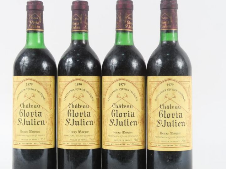 4 BOUTEILLES CHÂTEAU GLORIA ST JULIEN - 1979 - 3 BG/1 LB