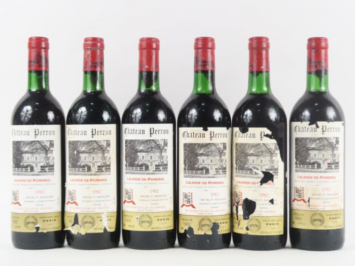 6 BOUTEILLES CHÂTEAU PERRON LALANDE DE POMEROL - 1982 - BG/EA
