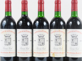Vente aux enchères 5 BOUTEILLES CHÂTEAU DE FERRAND GC ST EMILION - 1986 - 2 BG/3 LB
