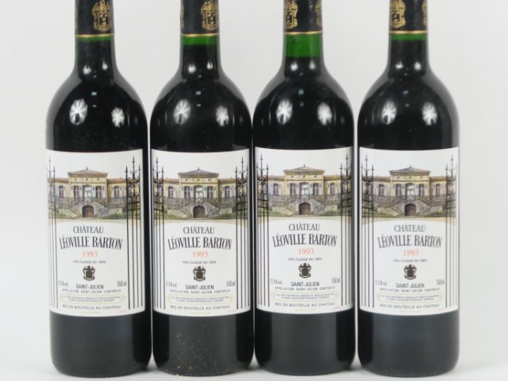 4 BOUTEILLES CHÂTEAU LÉOVILLE BARTON GCC ST JULIEN - 1993