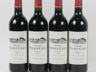 Vente aux enchères 4 BOUTEILLES CHÂTEAU PONTET CANET GCC PAUILLAC - 1993