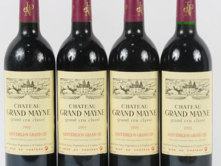 4 BOUTEILLES CHÂTEAU GRAND MAYNE GC ST EMILION - 1993