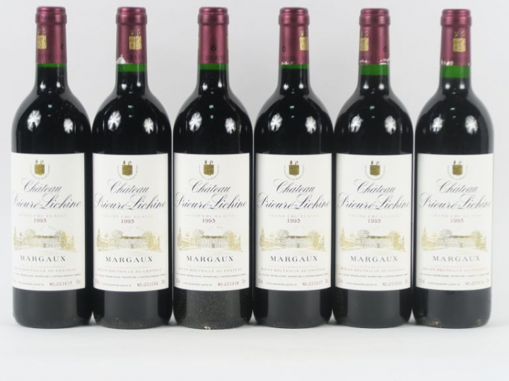 6 BOUTEILLES CHÂTEAU PRIEURE LICHINE GCC MARGAUX - 1993 - CBO x 12