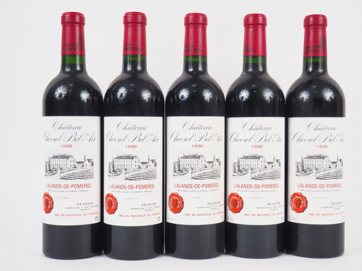 5 BOUTEILLES CHÂTEAU CHEVROL BEL AIR LALANDE DE POMEROL - 1998