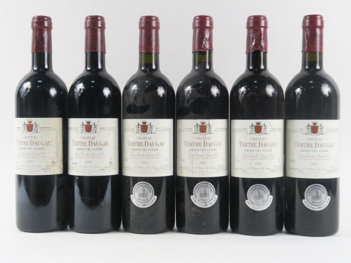 6 BOUTEILLES CHÂTEAU TERTRE DAUGAY GCC ST EMILION - 2 de 2001/4 de 200