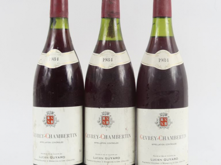 3 BOUTEILLES GEVREY CHAMBERTIN LUCIEN GUYARD - 1984