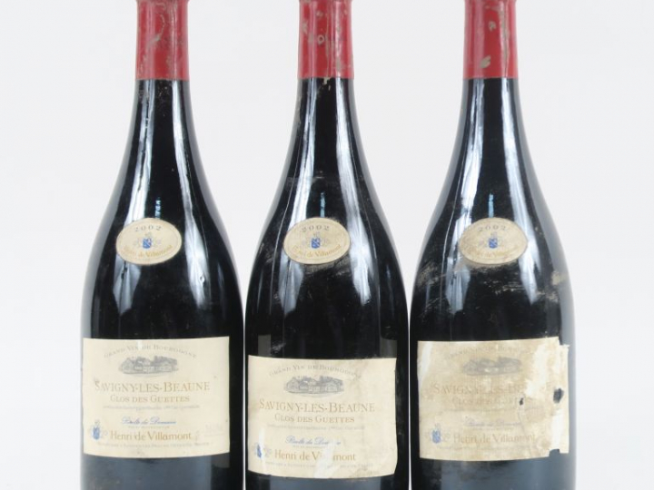 3 BOUTEILLES SAVIGNY LES BEAUNE 'CLOS DES GUETTES' HENRI DE VILLAMONT 