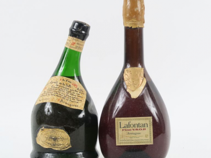 2 BOUTEILLES ARMAGNAC : 1 LAFONTAN FINE V.SO.P. - 1 SAINT VIVANT