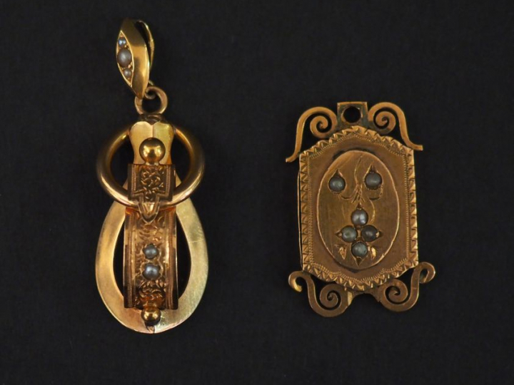 - Pendeloque Napoléon III en or et perles - pendentif Napoléon III en 