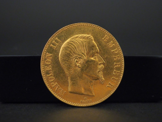 Vente aux enchères Pièce de 100 Francs or, 1858 FRAIS ACHETEUR : 10 % HT   
