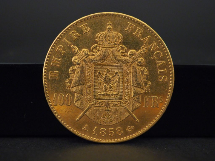 Pièce de 100 Francs or, 1858 FRAIS ACHETEUR : 10 % HT   