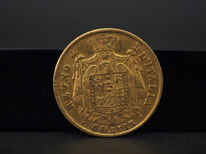 Pièce de 40 lires or, 1812 M FRAIS ACHETEUR : 10 % HT   