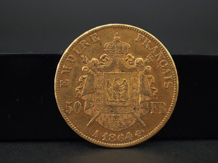 Pièce de 50 Francs or, 1864 A  FRAIS ACHETEUR : 10 % HT   