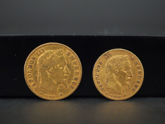 Vente aux enchères Pièce de 10 Francs or, 1863 pièce de 5 Francs or, 1864 FRAIS ACHETEUR 