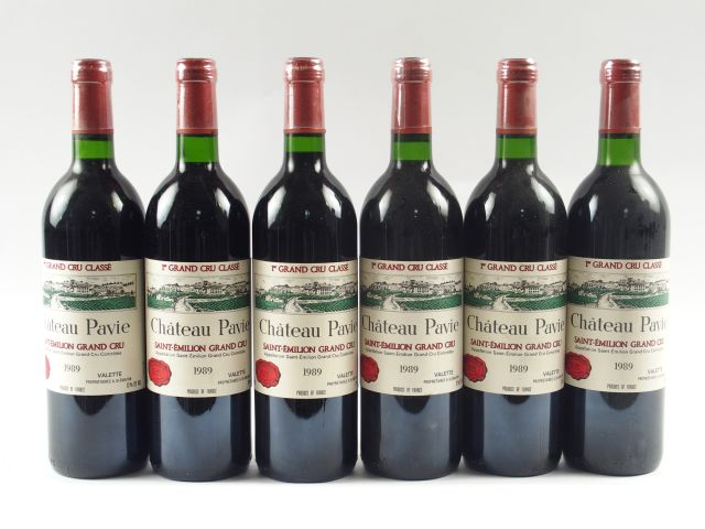 6 BOUTEILLES CHATEAU PAVIE 1ER GCC SAINT EMILION - 1989 - 1 BG