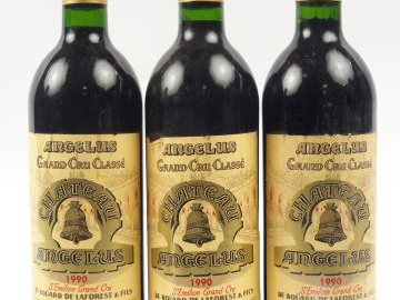 3 BOUTEILLES CHATEAU L'ANGELUS 1ER GCC SAINT EMILION NOTE PARKER 99/10