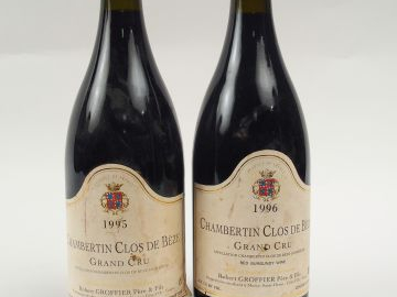 2 BOUTEILLES CHAMBERTIN GRAND CRU CLOS DE BÈZE R. GROFFIER 1/1995 1/19