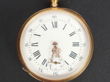 Montre de gousset en or jaune, échappement à ancre, levées visibles, 2