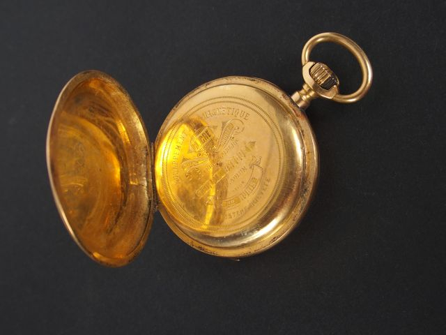 Montre de gousset en or jaune, échappement à ancre, levées visibles, 2