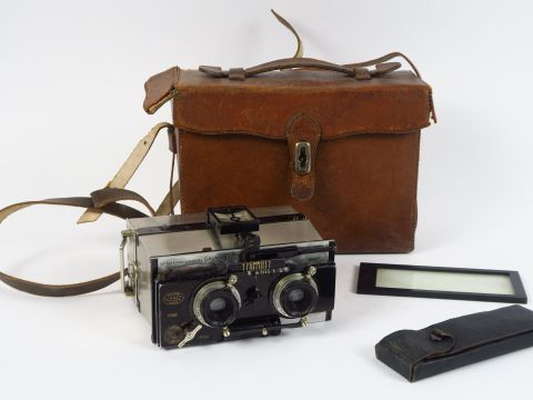 Gaumont : Stéréo 6x13 objectif Tessar 6,3/94 platine à décentrement, d