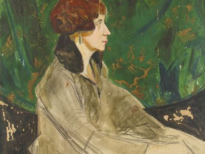 Mario CAVAGLIERI 'La pianiste hollandaise à Munich'. Huile et fusain s