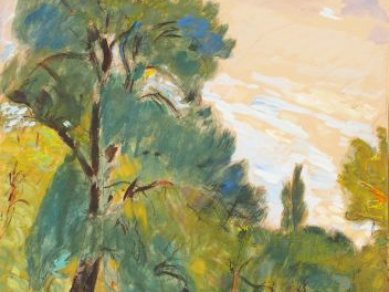 Mario CAVAGLIERI 'A l'aurée du bois'. Aquarelle signée en bas à droite