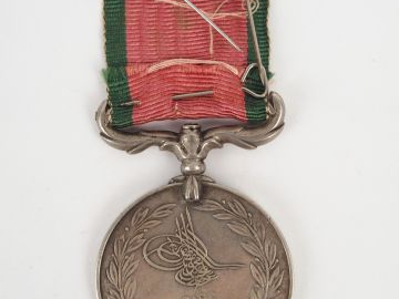 Médaille de Crimée turque pour un combattant Français, module rond arg