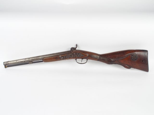 Carabine de botte ou de postillon anciennement à silex transformée à p