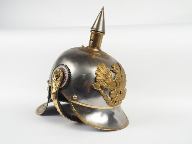 Belle réplique moderne de casque de chasseur à cheval Prussien, bombe 