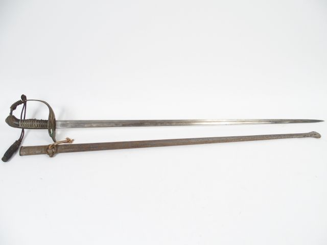 Sabre de fantaisie  Français 3eme république, lame plate symétrique à 