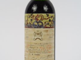 1 BOUTEILLE CHÂTEAU MOUTON ROTHSCHILD 1er GCC PAUILLAC - 1968 - MEP+/E
