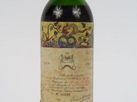 1 BOUTEILLE CHÂTEAU MOUTON ROTHSCHILD 1er GCC PAUILLAC - 1968 - MEP-BE