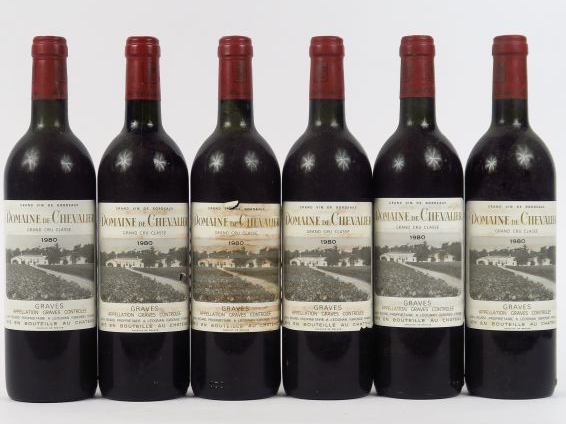 6 BOUTEILLES DOMAINE DE CHEVALIER CC GRAVES - 1980 - BG/2 ELA