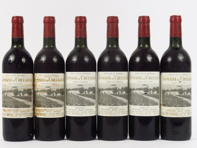 6 BOUTEILLES DOMAINE DE CHEVALIER CC GRAVES - 1980 - BG/1 EA