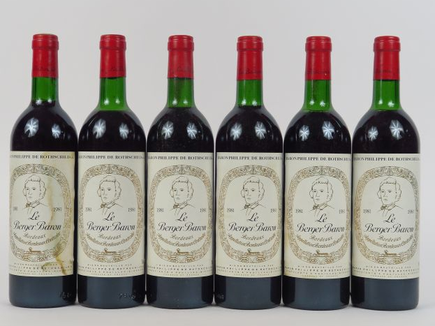 6 BOUTEILLES LE BERGER BARON PHILIPPE DE ROTHSCHILD - 1981 - CBO - 1 B