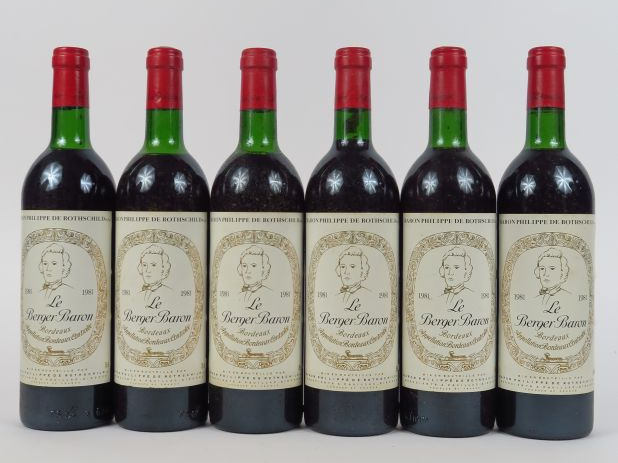 6 BOUTEILLES LE BERGER BARON PHILIPPE DE ROTHSCHILD - 1981 - CBO - 3 L