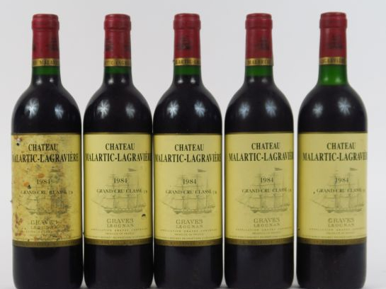 5 BOUTEILLES MALARTIC LAGRAVIERE CC GRAVES - 1984 - 1 LB/1EA