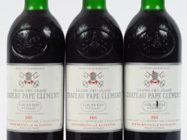 3 BOUTEILLES CHÂTEAU PAPE CLEMENT CC GRAVES - 1985 - BG/1 ETLA