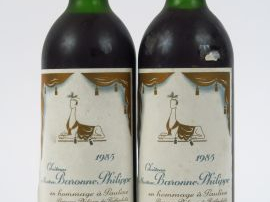 2 BOUTEILLES CHÂTEAU MOUTON BARONNE PHILIPPE GCC PAUILLAC - 1985 - 1 L