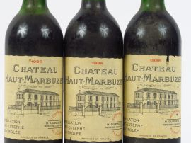 Vente aux enchères 3 BOUTEILLES CHÂTEAU HAUT MARBUZET ST ESTEPHE - 1986 - 1 LB/1 HEP/BS