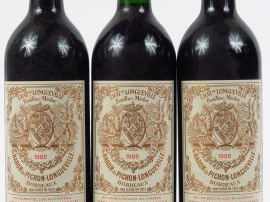 3 BOUTEILLES CHÂTEAU BARON PICHON LONGUEVILLE GCC PAUILLAC - 1988