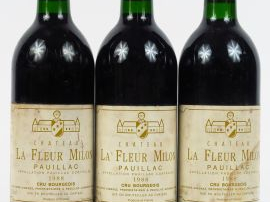 3 BOUTEILLES CHÂTEAU LA FLEUR MILON CB PAUILLAC - 1988 - BG+/ETLT