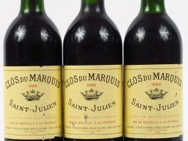 3 BOUTEILLES CLOS DU MARQUIS ST JULIEN - 1989 - 2 BG/2 ETLA