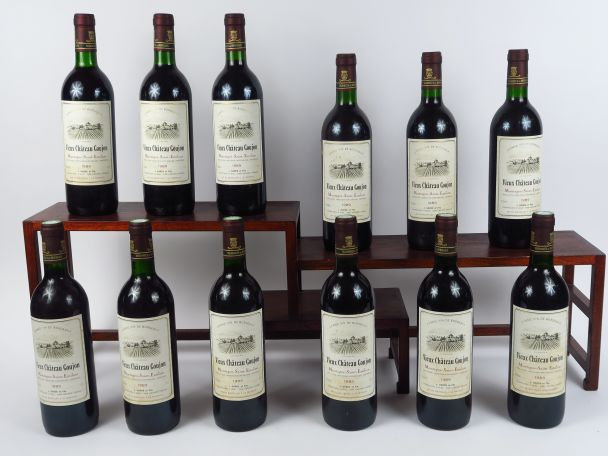 12 BOUTEILLES CHÂTEAU VIEUX GOUJON MONTAGNE ST EMILION - 1989 - CBO- 6