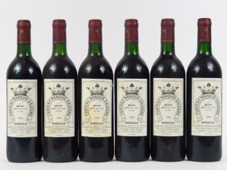 Vente aux enchères 6 BOUTEILLES CHÂTEAU MARQUIS D'ALESME GCC MARGAUX - 1990 - BG/ETLA