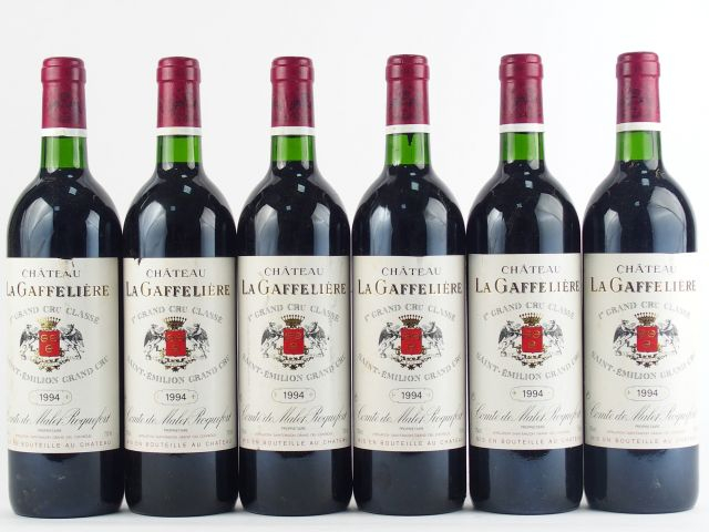 6 BOUTEILLES CHÂTEAU LA GAFFELIERE 1er GCC ST EMILION - 1994 - BG +/1 